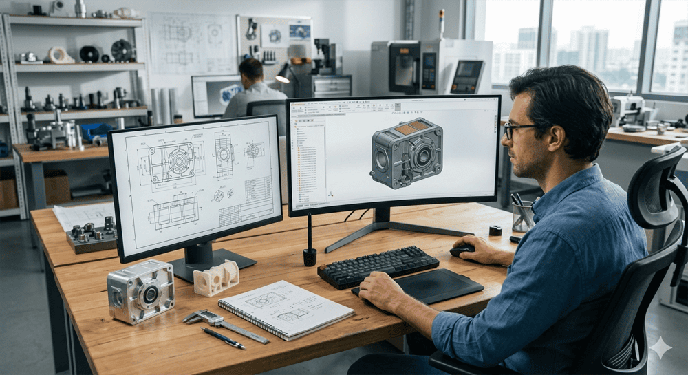 2D CAD + 3D CAD (Product Design for MFG)