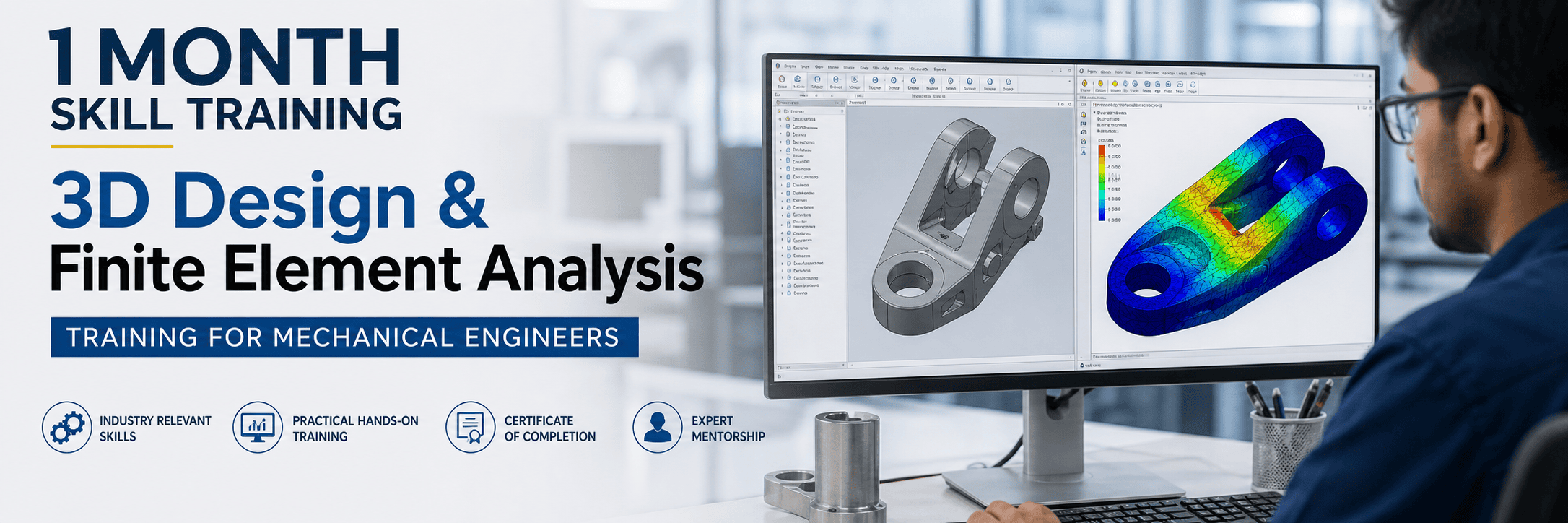3D CAD (Product Design for Manufacturing) + FEA Training